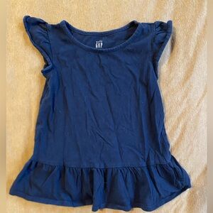 BabyGAP Kids Dark Blue Ruffle Sleeve Tee